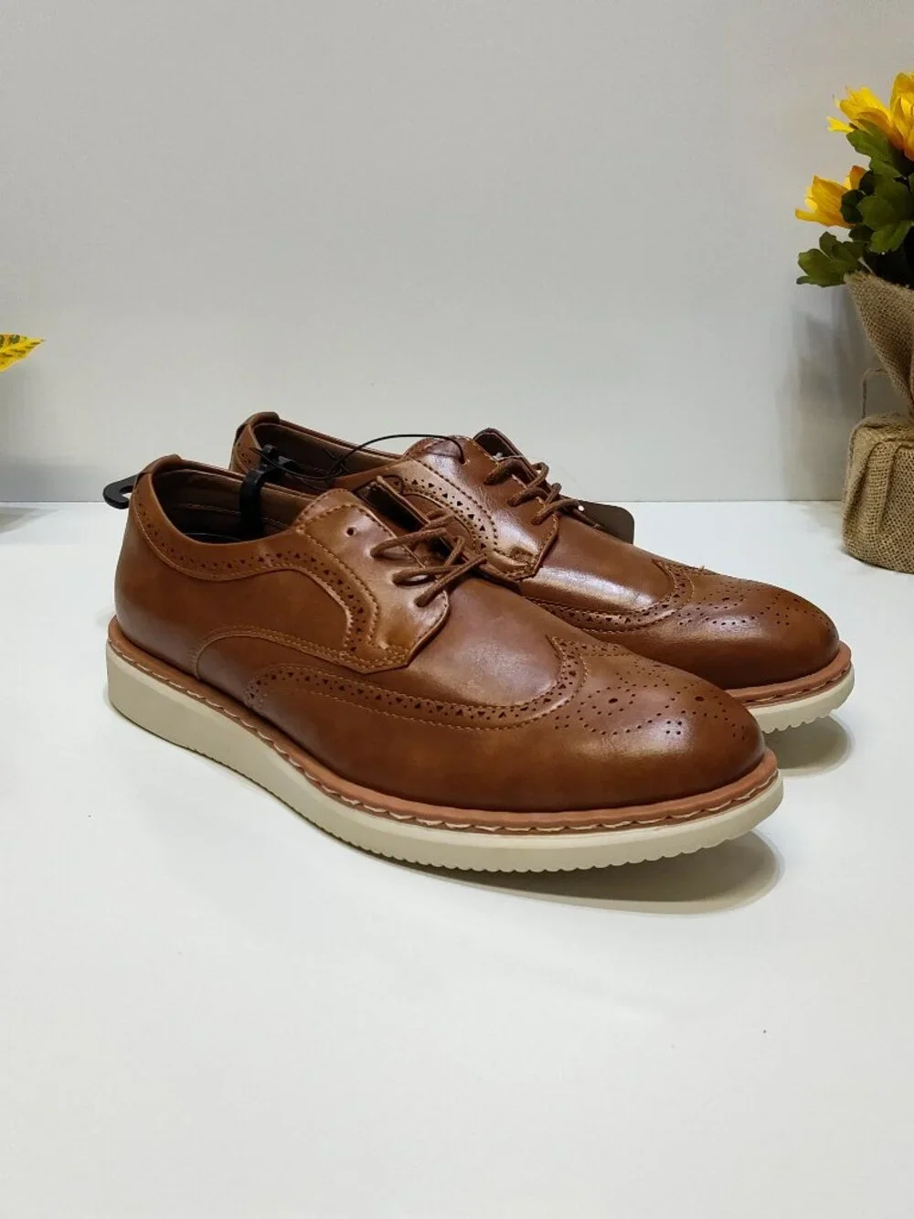 George Mens Jonah Oxford Shoes Brown Size 10 Memory Foam Comfort Sole Casual